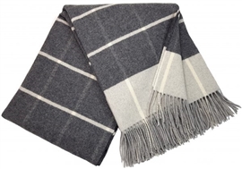 Zdjęcie Koc wełniany CASHMERE MERINO 140x200 checked grey