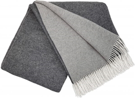 Koc wełniany CASHMERE MERINO 140x200 double face grey-dark