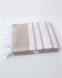 Ręcznik PLAŻOWY z frędzlami HAMAM SPA Sauna 100x180 beżowy