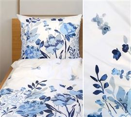 BIELBAW Pościel bawełniana PREMIUM 160x200 Flo Błękitna