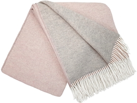 Koc wełniany CASHMERE MERINO 140x200 double face rosa-grey