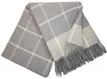 Koc wełniany CASHMERE MERINO 140x200 checked light grey